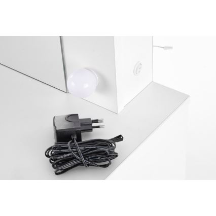 Toucador com iluminação LED HOLLYWOOD 140x94 cm branco