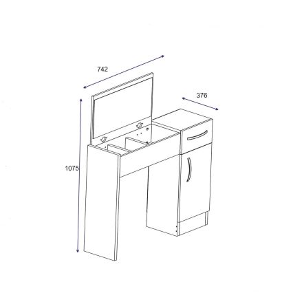 Toucador INCI 108,8x74,2 cm branco