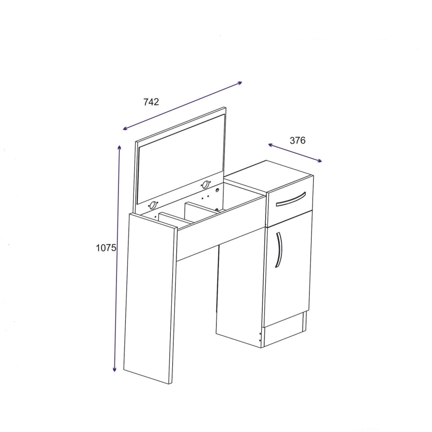 Toucador INCI 108,8x74,2 cm branco