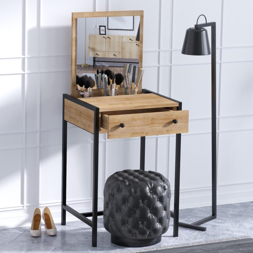 Toucador MARIA 128x50 cm castanho/preto