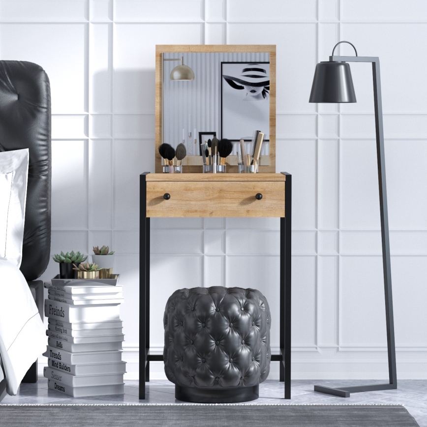 Toucador MARIA 128x50 cm castanho/preto
