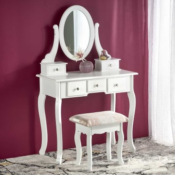 Toucador SARA 80x130 cm + stool 45x37 cm branco