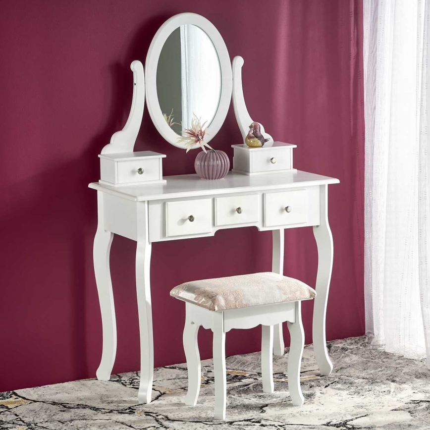 Toucador SARA 80x130 cm + stool 45x37 cm branco