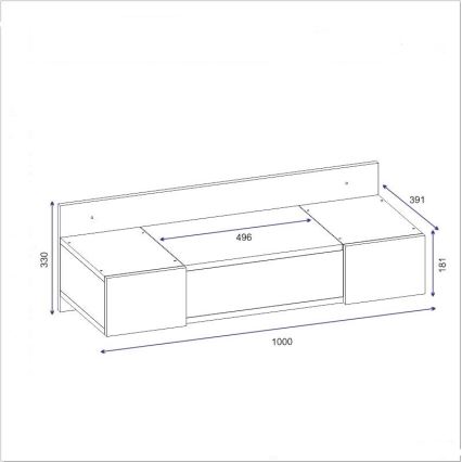 Toucador ZAKKUM 33x100 cm antracite