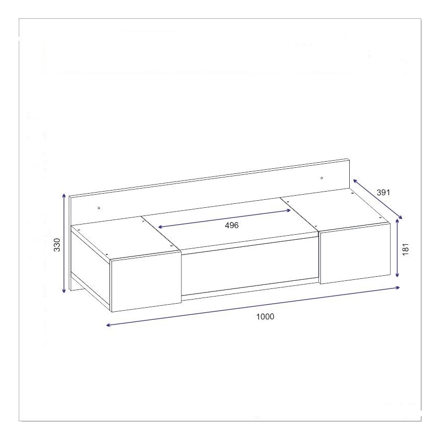 Toucador ZAKKUM 33x100 cm bege