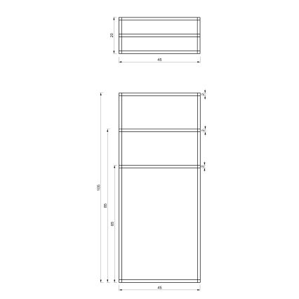 Towel holder 105x45 cm preto