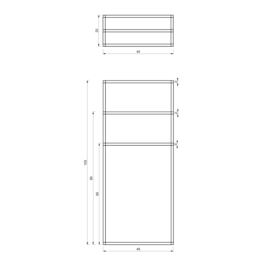 Towel holder 105x45 cm preto