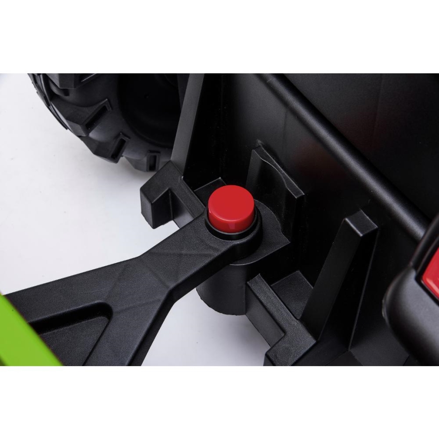 Trator elétrico com reboque 2x30W/7000 mAh preto/verde + comando