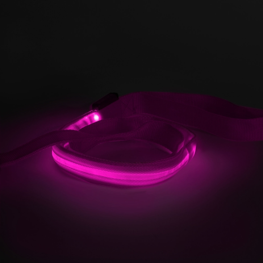 Trela de LED recarregável 120 cm 2xCR2032/5V/40 mAh rosa