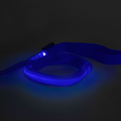 Trela LED recarregável 120 cm 2xCR2032/5V/40 mAh azul