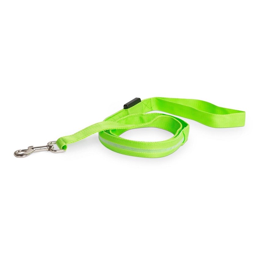 Trela LED Recarregável 120 cm 2xCR2032/5V/40 mAh verde