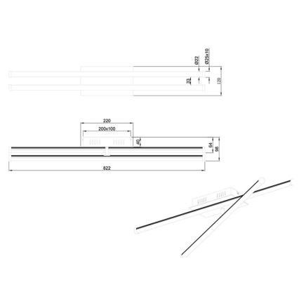 Trio - Candelabro embutido LED com regulação SMARAGD 2xLED/8W/230V 3000-6000K