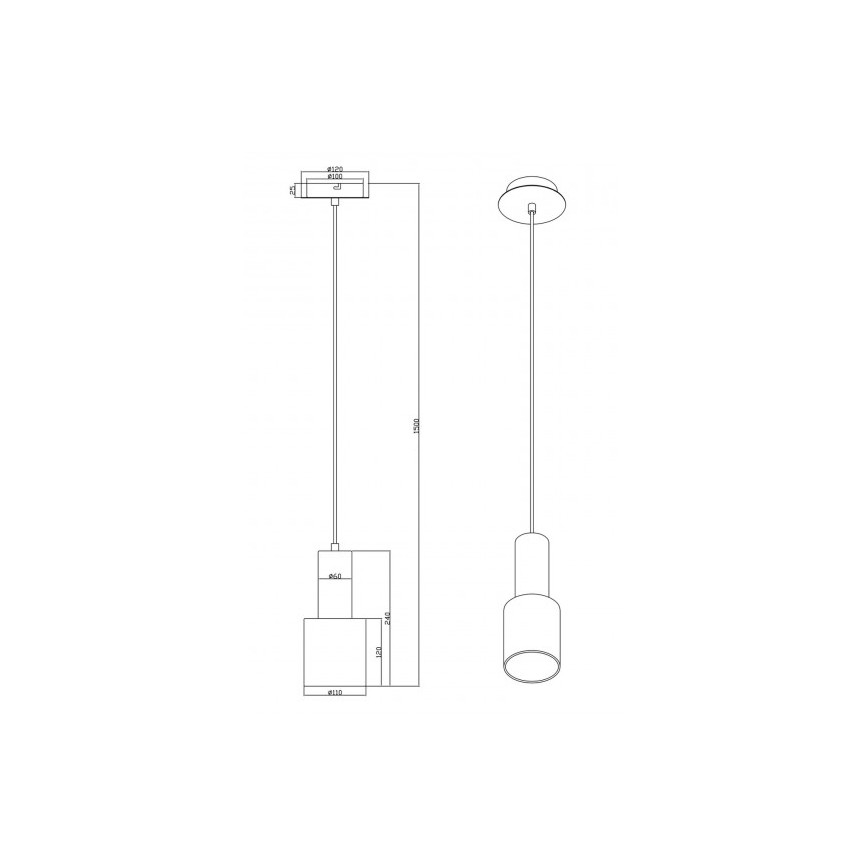 Trio - Candelabro num fio WAILER 1xGU10/5W/230V cinzento