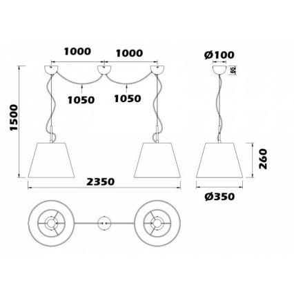 Trio - Candelabro suspenso ANDREUS 2xE27/60W/230V