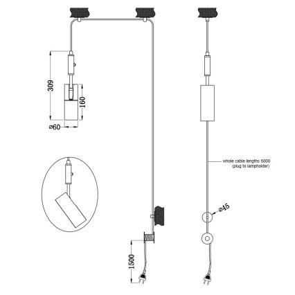 Trio - Candelabro suspenso CARLA 1xGU10/35W/230V