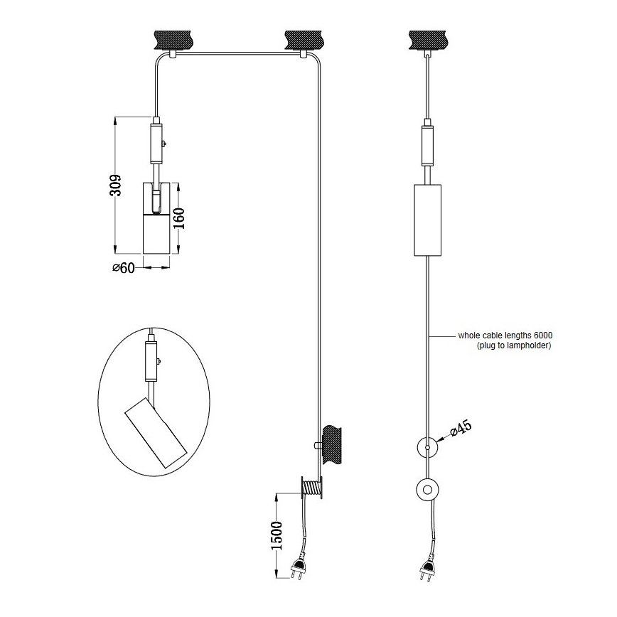 Trio - Candelabro suspenso CARLA 1xGU10/35W/230V