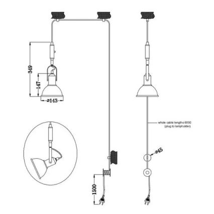 Trio - Candelabro suspenso CARLOTTA 1xE14/28W/230V