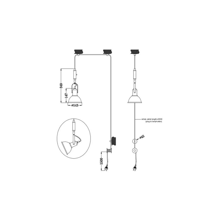 Trio - Candelabro suspenso CARLOTTA 1xE14/28W/230V