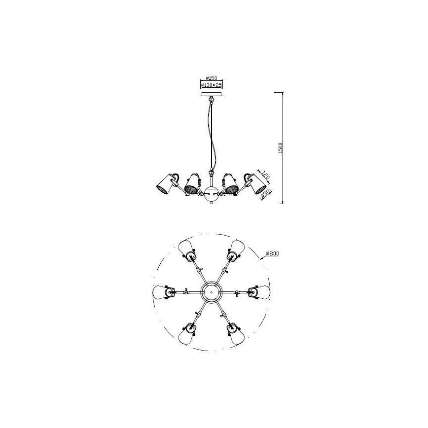Trio - Candelabro suspenso EDWARD 6xE14/40W/230V