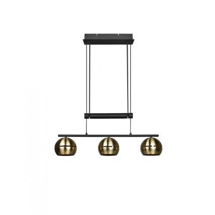 Trio - Candelabro suspenso FLETCHER 3xE14/40W/230V latão