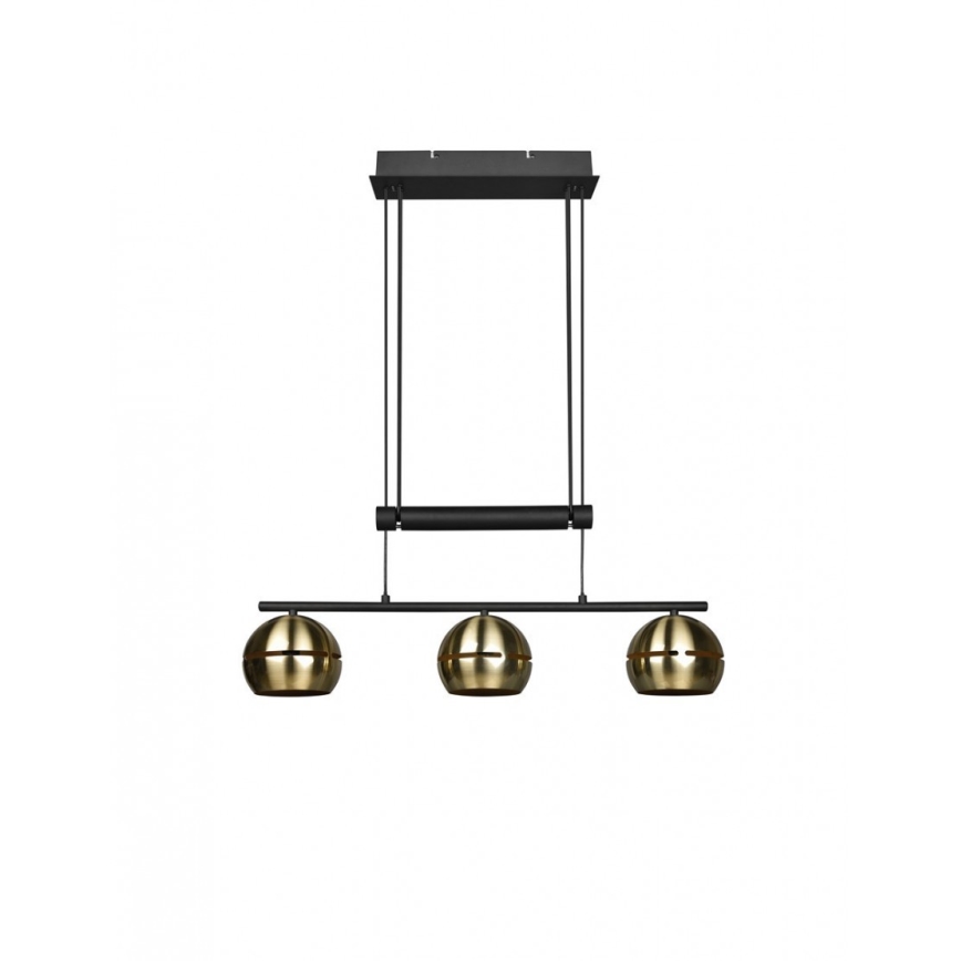 Trio - Candelabro suspenso FLETCHER 3xE14/40W/230V latão