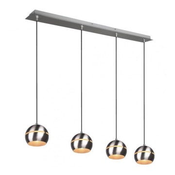 Trio - Candelabro suspenso FLETCHER 4xE14/40W/230V cromado mate