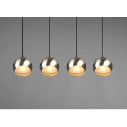 Trio - Candelabro suspenso FLETCHER 4xE14/40W/230V cromado mate