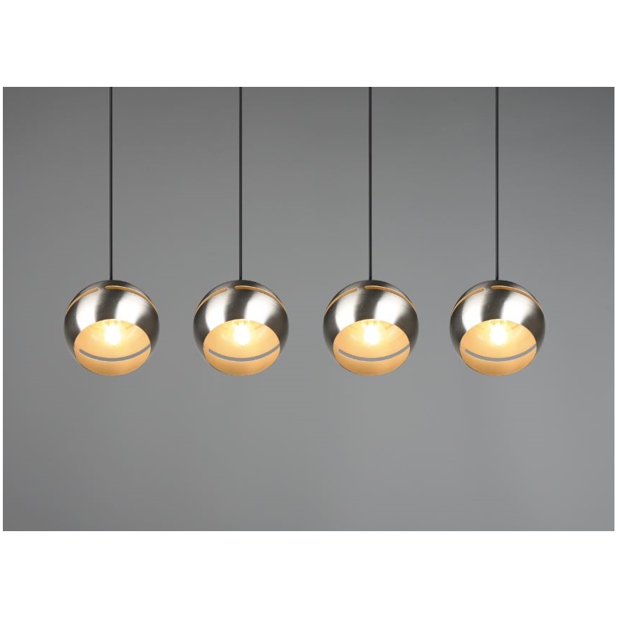 Trio - Candelabro suspenso FLETCHER 4xE14/40W/230V cromado mate