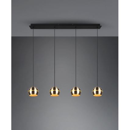 Trio - Candelabro suspenso FLETCHER 4xE14/40W/230V latão