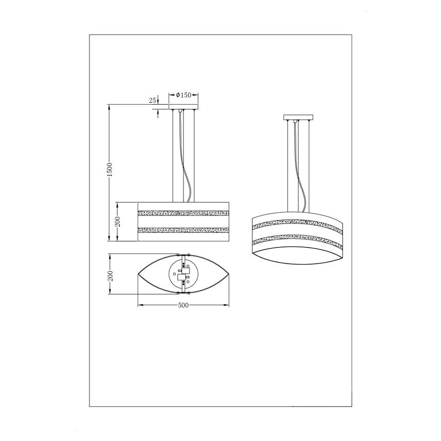 Trio - Candelabro suspenso NIKOSIA 2xE27/40W/230V dourada