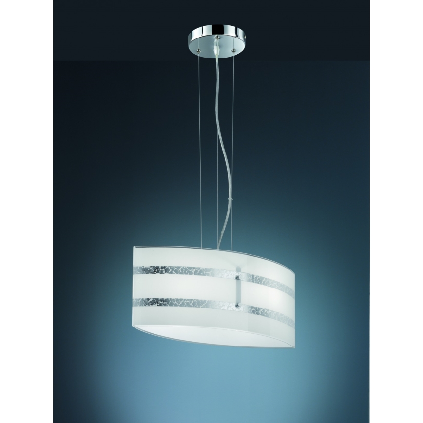 Trio - Candelabro suspenso NIKOSIA 2xE27/40W/230V prateado