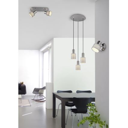 Trio - Candelabro suspenso WAILER 3xGU10/5W/230V cinzento