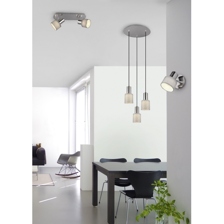 Trio - Candelabro suspenso WAILER 3xGU10/5W/230V cinzento