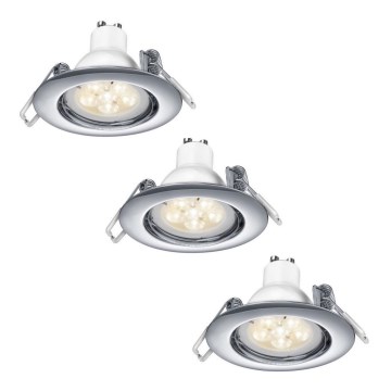TRIO - CONJUNTO 3x LED Iluminação embutida LED com regulação 1xGU10/5,5W/230V