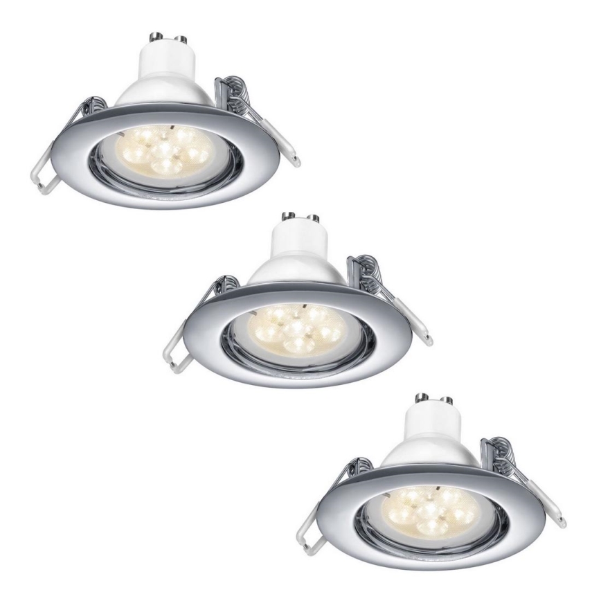 TRIO - CONJUNTO 3x LED Iluminação embutida LED com regulação 1xGU10/5,5W/230V