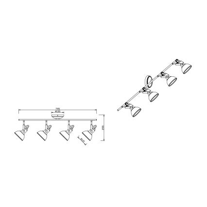 Trio - Foco GINA 4xE14/40W/230V branco
