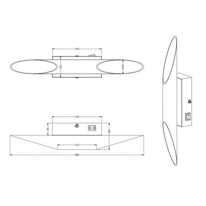 Trio - Iluminação de parede LED BOLERO 2xLED/3,1W/230V CRI 90 cromado mate