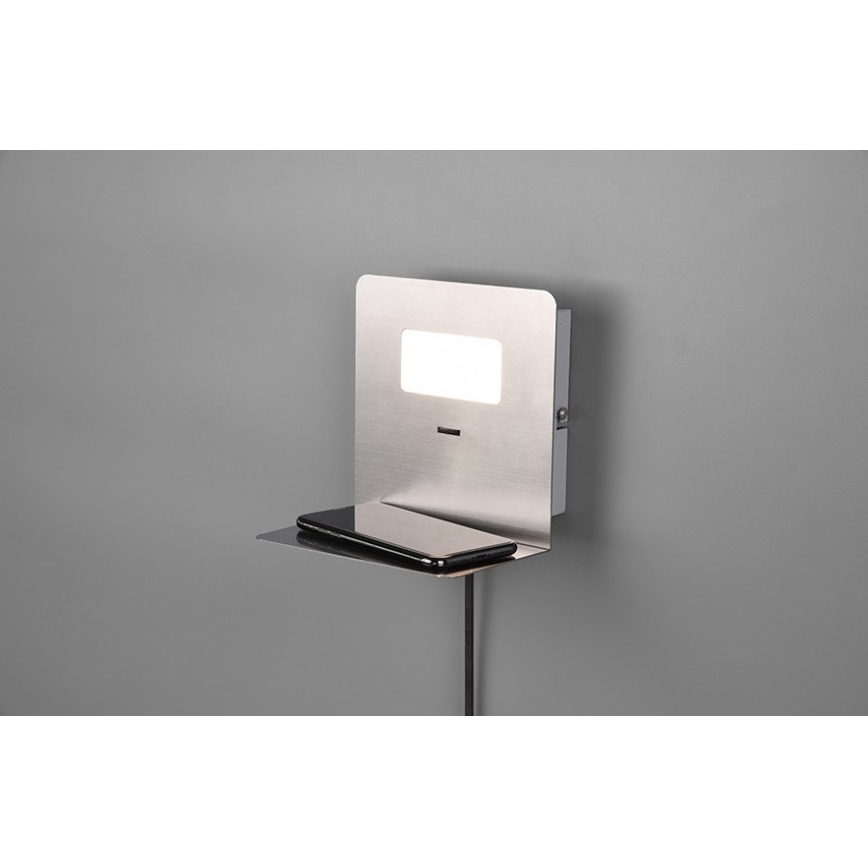 Trio - Iluminação de parede LED com prateleira ALOFT LED/3W/230V + entrada USB