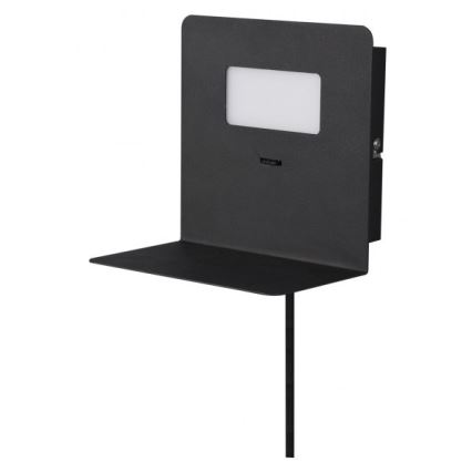 Trio - Iluminação de parede LED com prateleira ALOFT LED/3W/230V + entrada USB preta