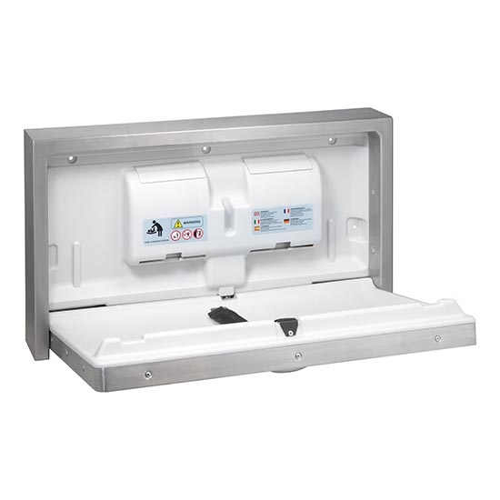 Trocador 90x52 cm em aço inoxidável/prateado