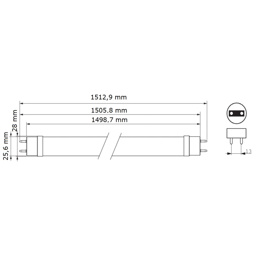 Tubo LED Philips MASTER T8 G13/24W/80V 6500K 150 cm