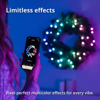 Twinkly - Grinalda de Natal LED RGB regulável 50xLED d. 60 cm Wi-Fi