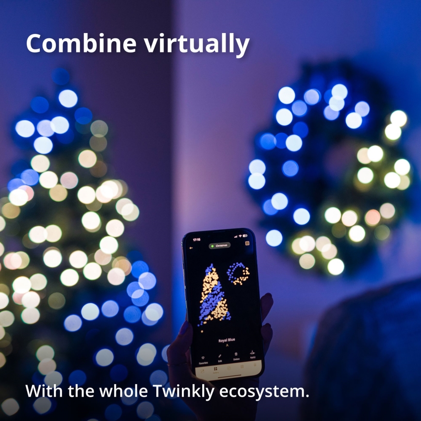 Twinkly - Grinalda de Natal LED RGB regulável 50xLED d. 60 cm Wi-Fi