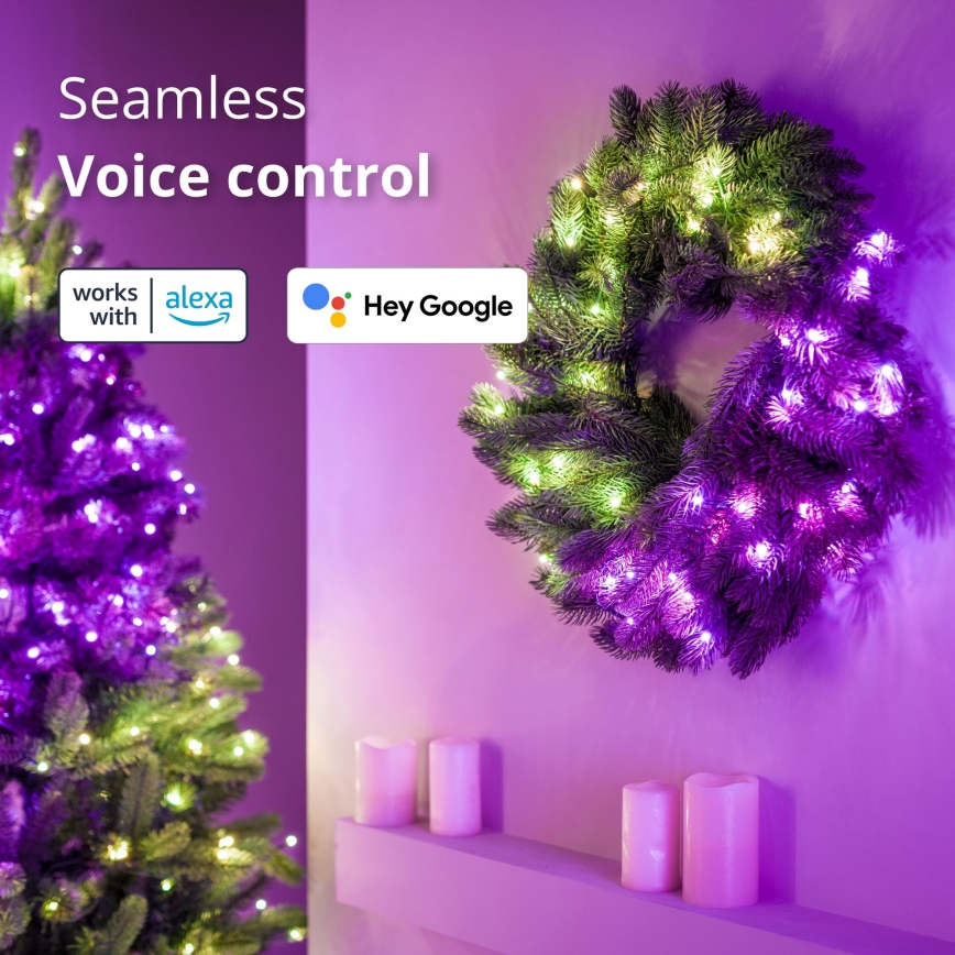 Twinkly - Grinalda de Natal LED RGB regulável 50xLED d. 60 cm Wi-Fi