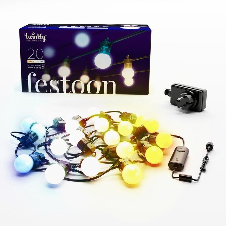 Twinkly - LED Regulação exterior corrente decorativa FESTOON 20xLED 14m IP44 Wi-Fi