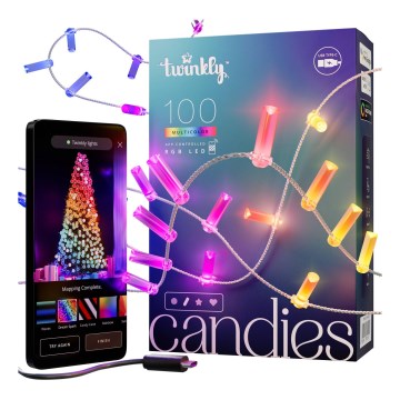 Twinkly - LED RGB Regulação Corrente de Natal CANDIES 100xLED 8 m USB Wi-Fi