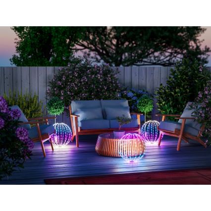 Twinkly - SPHERE LED RGBW, decoração de exterior dimerizável, 210 LEDs, IP44, Wi-Fi