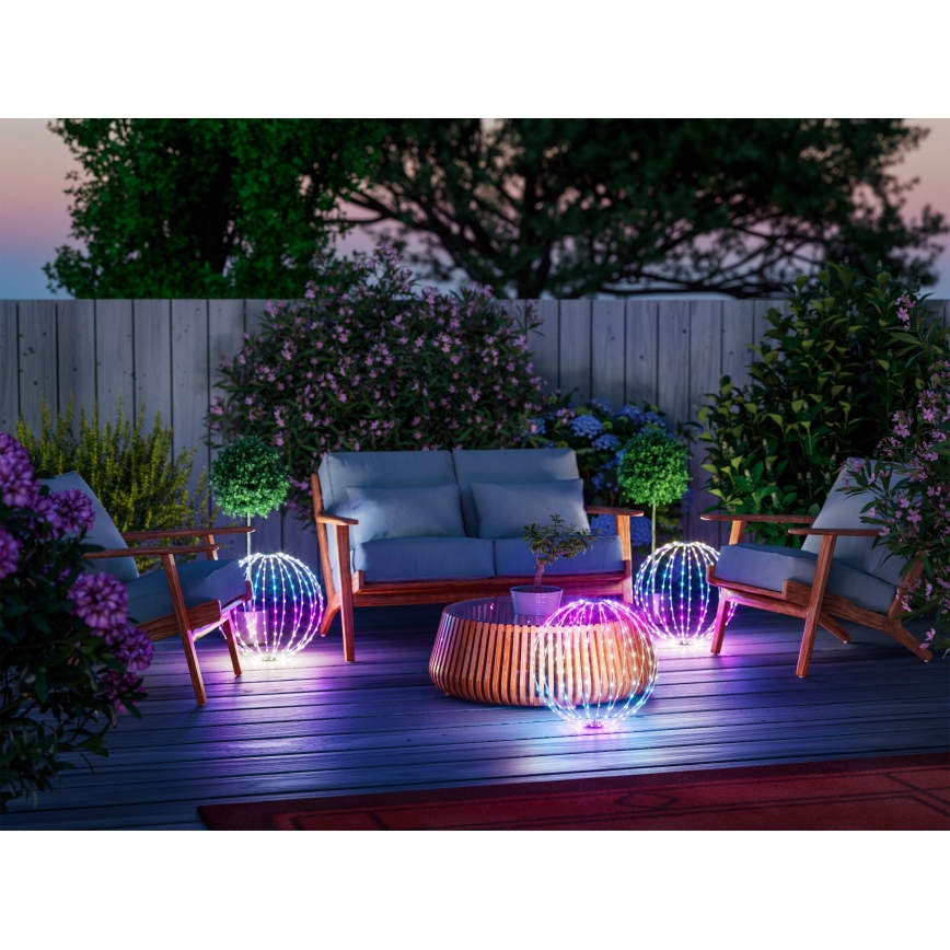 Twinkly - SPHERE LED RGBW, decoração de exterior dimerizável, 210 LEDs, IP44, Wi-Fi