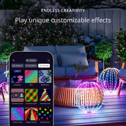 Twinkly - SPHERE LED RGBW, decoração de exterior dimerizável, 210 LEDs, IP44, Wi-Fi