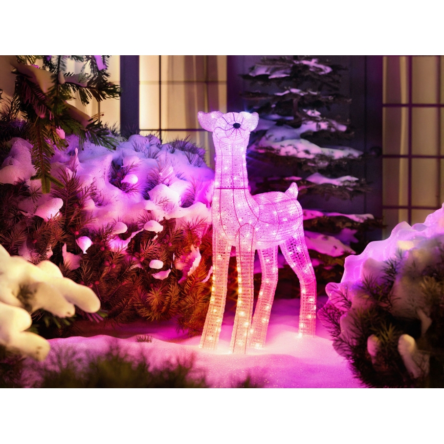 Twinkly - Rena de Natal LED RGBW com dimmer para exterior REINGEERS 200xLED IP44 Wi-Fi